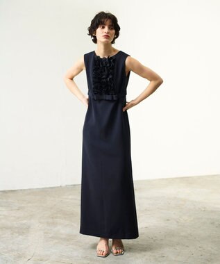 GRACE CONTINENTAL シアーラッフルロングドレス