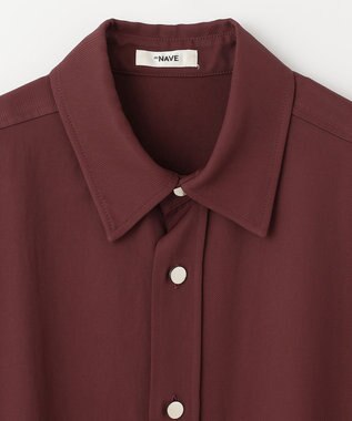 NAVE 【ReNAVE  洗える】アセテートギャバシャツドレス バーガンディ