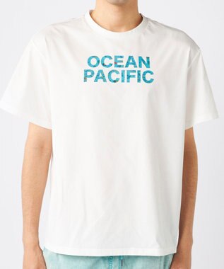 OP／FILA 【Ocean Pacific】オリジナルロゴTシャツ ホワイト×ブルー