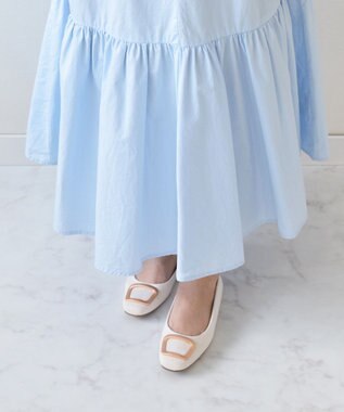 Bridget Birkin 【Bridget Birkin】スクエアバックルフラットシューズ ライトベージュスウェード