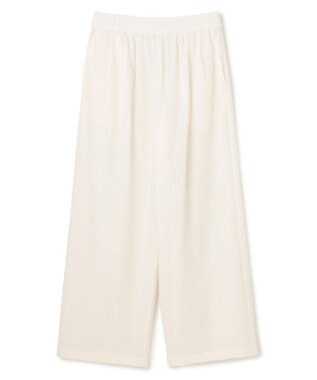 UNFILO 【セットアップ着用可/ウエストゴム】FINE MOVE ギャザーワイドパンツ オフ