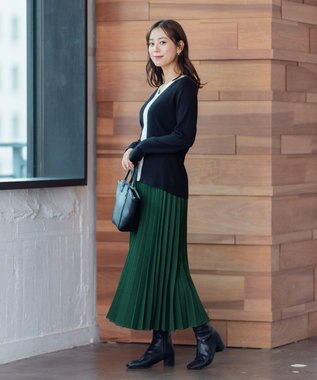 ANY 【洗える】Vネック リブニット ブラック系1