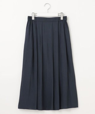 J.PRESS LADIES 【洗える】スプリットジョーゼット ランダムタック スカート ネイビー系