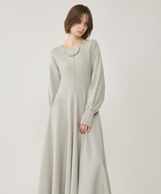 GRACE CONTINENTAL バックオープンニットワンピース グリーン
