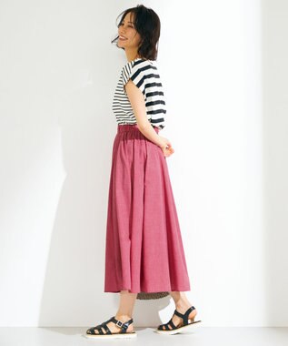 ANY 【接触冷感・UVケア】TCオーガビッツボーダー Tシャツ オフ×ブラック