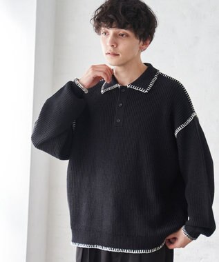 WEGO ハンドステッチポロプルオーバー ブラック