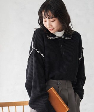 WEGO ハンドステッチポロプルオーバー ブラック