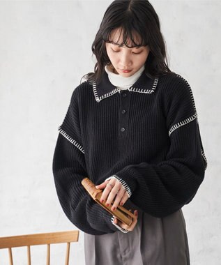 WEGO ハンドステッチポロプルオーバー ブラック