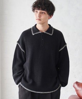 WEGO ハンドステッチポロプルオーバー ブラック