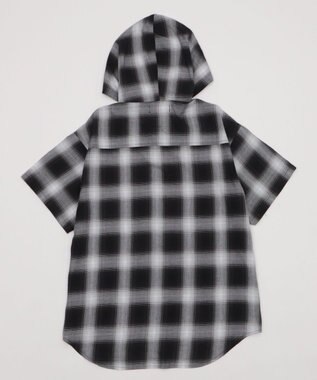 WEGO フードチェックBIGシャツ（S） ブラック