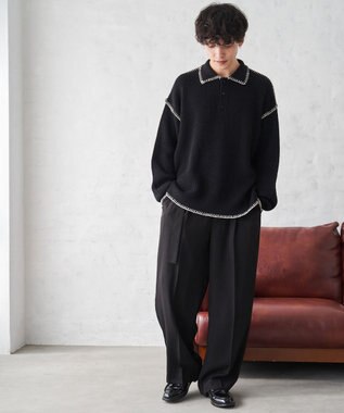 WEGO ハンドステッチポロプルオーバー ブラック