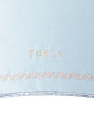 MOONBAT FURLA(フルラ) 晴雨兼用日傘 折りたたみ傘 ジッパー刺繍 1級遮光 遮熱 UV サックスブルー