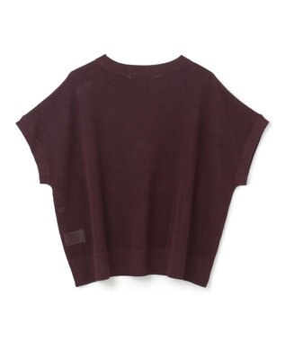 UNFILO L メッシュ ハーフスリーブ プルオーバー ボルドー
