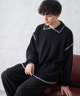 WEGO ハンドステッチポロプルオーバー ブラック