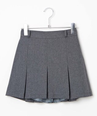 WEGO 【SCHOOLITEM】ベルト付ボックスプリーツスカパン 杢グレー