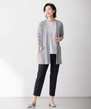 J.PRESS LADIES S 【WEB限定カラーあり・洗える】ラミーポプリン ボリュームスリーブ ブラウス ライトグレー系