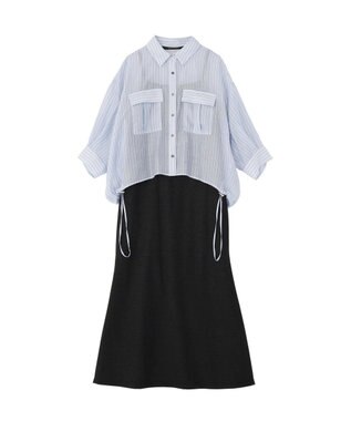 YECCA VECCA 【2点SET】ミリタリーシアーシャツセットキャミワンピース Charcoal Gray