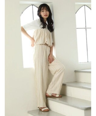 Green Parks ・ＡＮＤ　ＳＥＡＲＣＨフリンジストライプバルーンキャミ Ivory