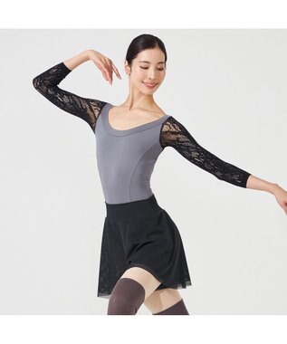 Chacott ロングスリーブレオタード ダークグレー