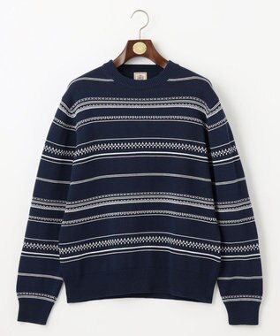 J.PRESS MEN ドライコットン フェアアイルニット ネイビー系1