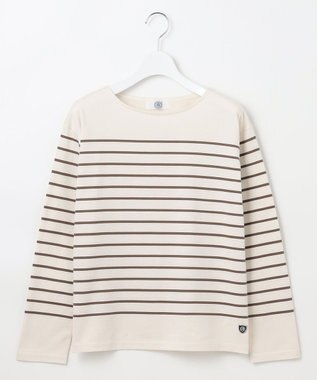 J.PRESS LADIES バスクボーダー カットソー アイボリー×モカ