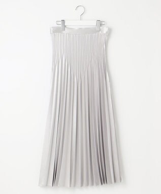 23区 【エステータ】シャイニーサテン プリーツスカート シルバー系