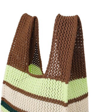 AMERICAN HOLIC マルチボーダーニットバッグ Brown