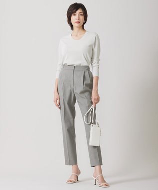 ICB 【接触冷感・UVケア・撥水・洗える】 LooseWeave テーパードパンツ モスグレー系