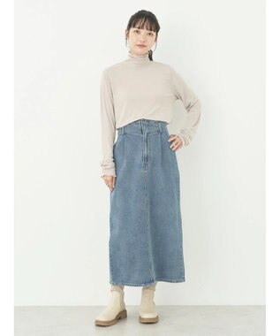 earth music&ecology シアータートルネックプルオーバー Beige