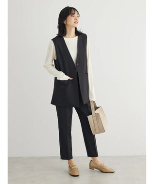 Green Parks きれいシルエットパンツ（アンクルテーパード） Black