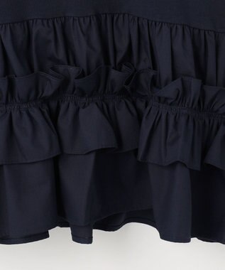 組曲 S 【先行予約】フリルシャツコンビ ロングTシャツ ネイビー系