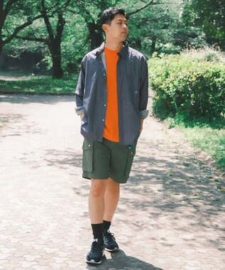 SHARE PARK MENS 【UVカット・撥水・ストレッチ】イージーデニムレギュラーカラーシャツ ネイビー系