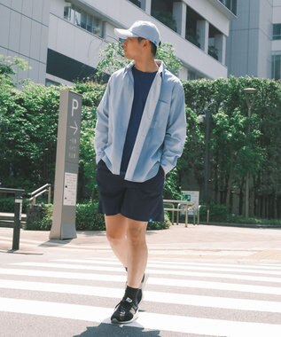 SHARE PARK MENS 【UVカット・撥水・ストレッチ】イージーデニムレギュラーカラーシャツ サックスブルー系