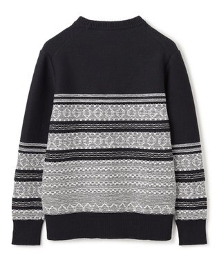 JOSEPH HOMME レボソジャガード 　クルーネックニット ブラック系3