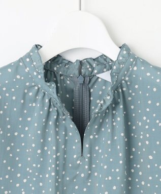 J.PRESS LADIES 【洗える・イージーケア】スパンローンランダムドット ブラウス スモーキーグリーン系5