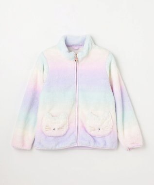ANY KIDS 【ドッキング可能】ネコボアブルゾン ラベンダー×レインボー