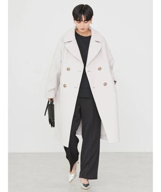 AMERICAN HOLIC 中空ＦＩＢＥＲドロップショルダーチェスターコート Light Gray