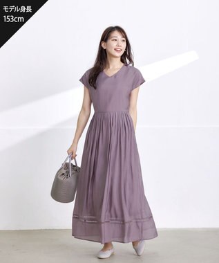 Tiaclasse 【洗える】はしごレースワンピース ピンク