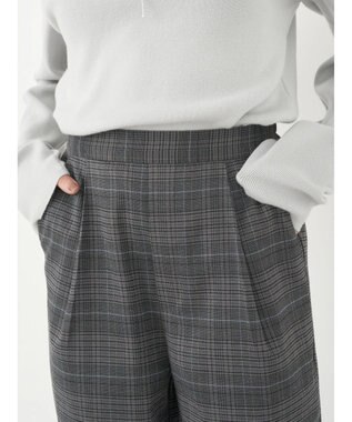 earth music&ecology チェックストレートパンツ Check Gray