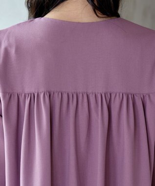 Tiaclasse 【洗える】バックギャザーハートネックAラインワンピース ラベンダー