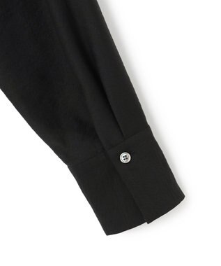 ICB L 【洗える】 ワッシャーツイル クロップドブラウス ブラック系