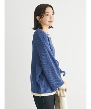 Green Parks ・Ｐｅｔｉｔ　Ｆｌｅｕｒ　レイヤード風ハイショクニット Blue