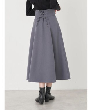 earth music&ecology バックレースアップスカート Gray