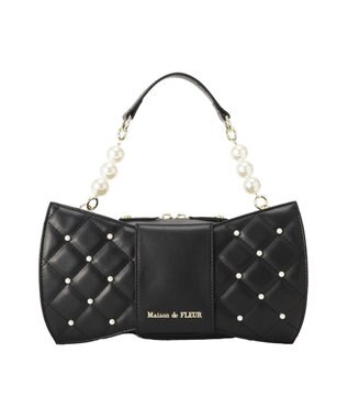Maison de FLEUR パールリボンバッグ Black