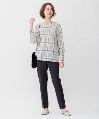 自由区 【WEB限定カラーあり/洗える/撥水加工】TRギャバ テーパード パンツ ブラック系