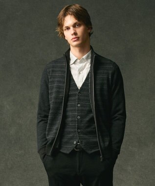 【軽い】シェニールヤーンジャカード ジップ ブルゾン