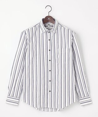 JOSEPH ABBOUD 【オーガニックコットン】オーガニックコードストライプ シャツ ダークブラウン系1