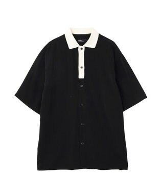 CRAFT STANDARD BOUTIQUE 【クールドライ】バイカラーニット衿ポロシャツ Black