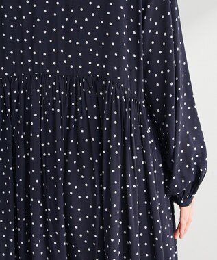 Green Parks スキッパーギャザーワンピース Dot