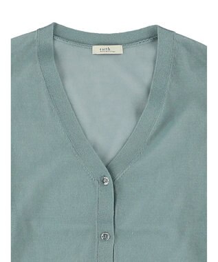 earth music&ecology ファンシーラメＶネックカーディガン Mint Green